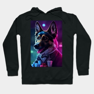 German Shepherd Poker Player Hoodie